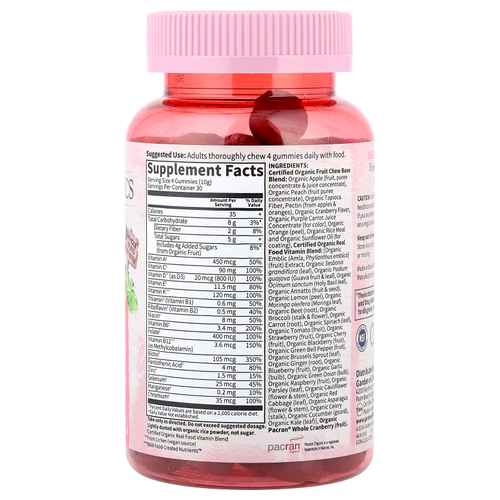 Garden of Life, Organics, мультивитамины для женщин, органические ягоды, 120 веганских жевательных таблеток