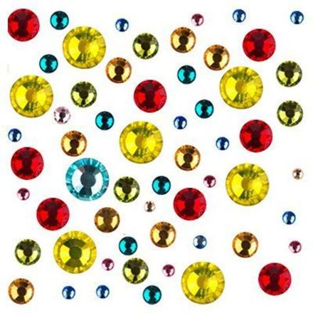 Стразы цветные микс размеров в баночке "Микс №3"