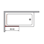 Шторка на ванну VERA VRS1, 80x145, левая, профиль блестящее серебро, стекло прозрачное, VRS1IS08030TR