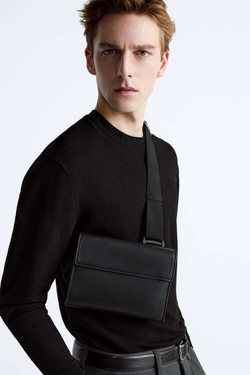 ZARA МИНИ-СУМКА С ПЛЕЧЕВЫМ РЕМНЕМ, ЧЕРНЫЙ