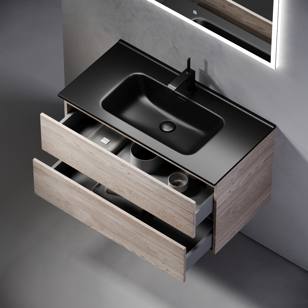 Тумба подвесная под раковину Sancos Urban, дуб галифакс натуральный 890х450х550