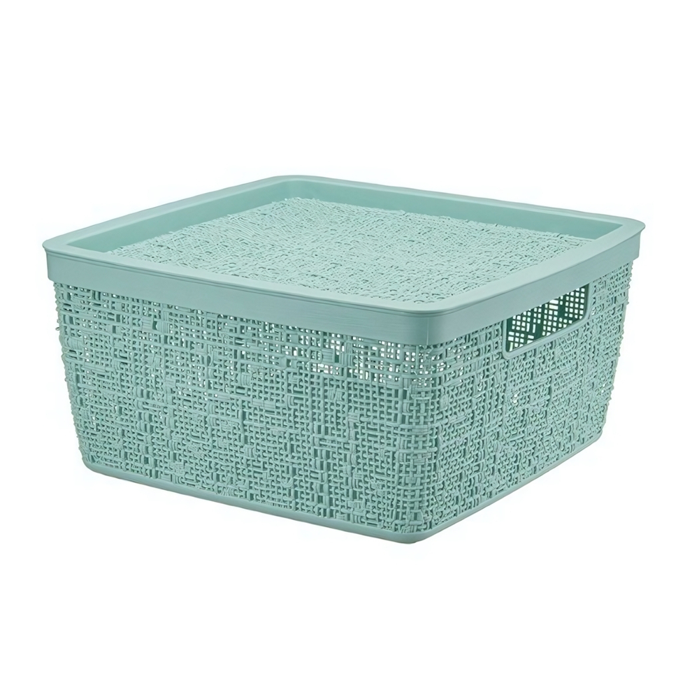 Коробка БЯЗЬ 8л с крышкой квадратная 28×28×14 cм М 2326