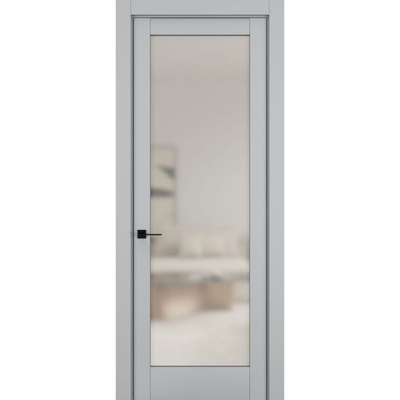 Купить Межкомнатная дверь керамик NC 8 шеллак серый остеклённая