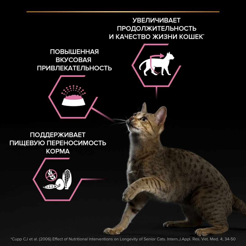 Pro plan корм сухой для пожилых кошек с чувствительным пищеварением старше 7 лет с индейкой