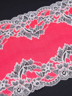 03-185 Кружево эластичное 19 см, малиново-красный