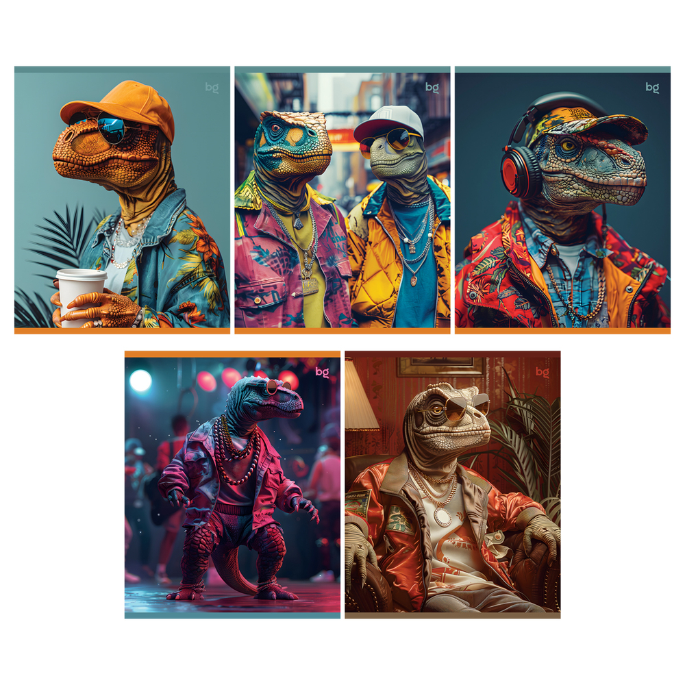 Тетрадь 48л., А5, линия BG "Дино"