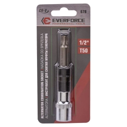 Головки для снятия муфты генератора (головка-бита 1/2''(T50), головка 33зуба) EVERFORCE EF-678