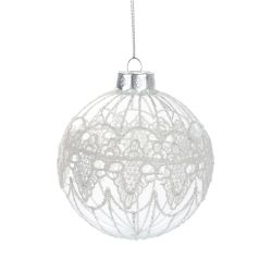 GAEM Украшение новогоднее Шар "Кружева" (блок 12), D 8 см, L8 W8 H8 см, 4в.