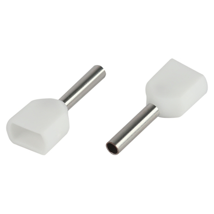 Наконечник-гильза ЭРА NO-225-10 двойной НШвИ 0.5-8 с изолированным фланцем упаковка 10 шт