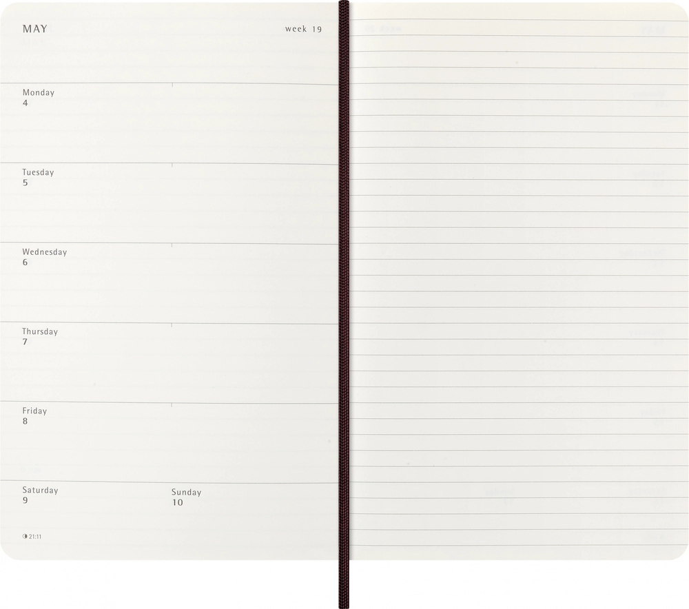 Еженедельник Moleskine PRECIOUS & ETHICAL MAMBA Large 130х210мм обложка экокожа 144 стр бургунди (DSPRETF3712WN3)
