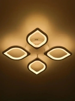 Люстра потолочная светодиодная с пультом ДУ Rivoli белая 80 Вт LED 2750К - 5850К, светильник на кухню, в детскую, в спальню