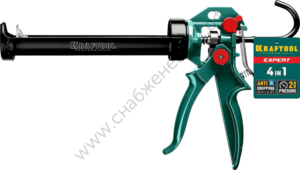 KRAFTOOL EXPERT 310 мл, cкелетный, поворотный, усиленный пистолет для герметика 4-in-1 (06675)