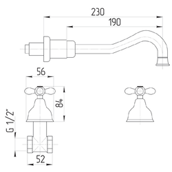 Смеситель Migliore Princeton Plus 19442 скрытого монтажа для раковины - золото схема