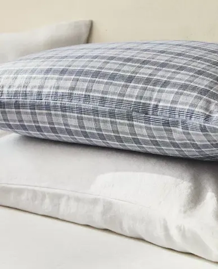 ZARA HOME НАВОЛОЧКА В КЛЕТКУ, СИНИЙ