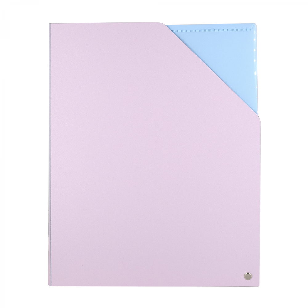 Папка архивная Alingar, A4, 330*250 мм, пластик, 1500 мкм, на резинке с 4 файлами, розовая