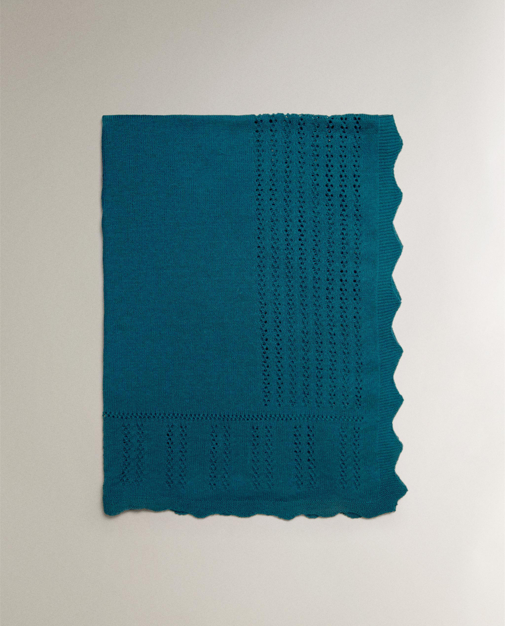Zara Home плед детский из хлопка, синий, 70x100 см