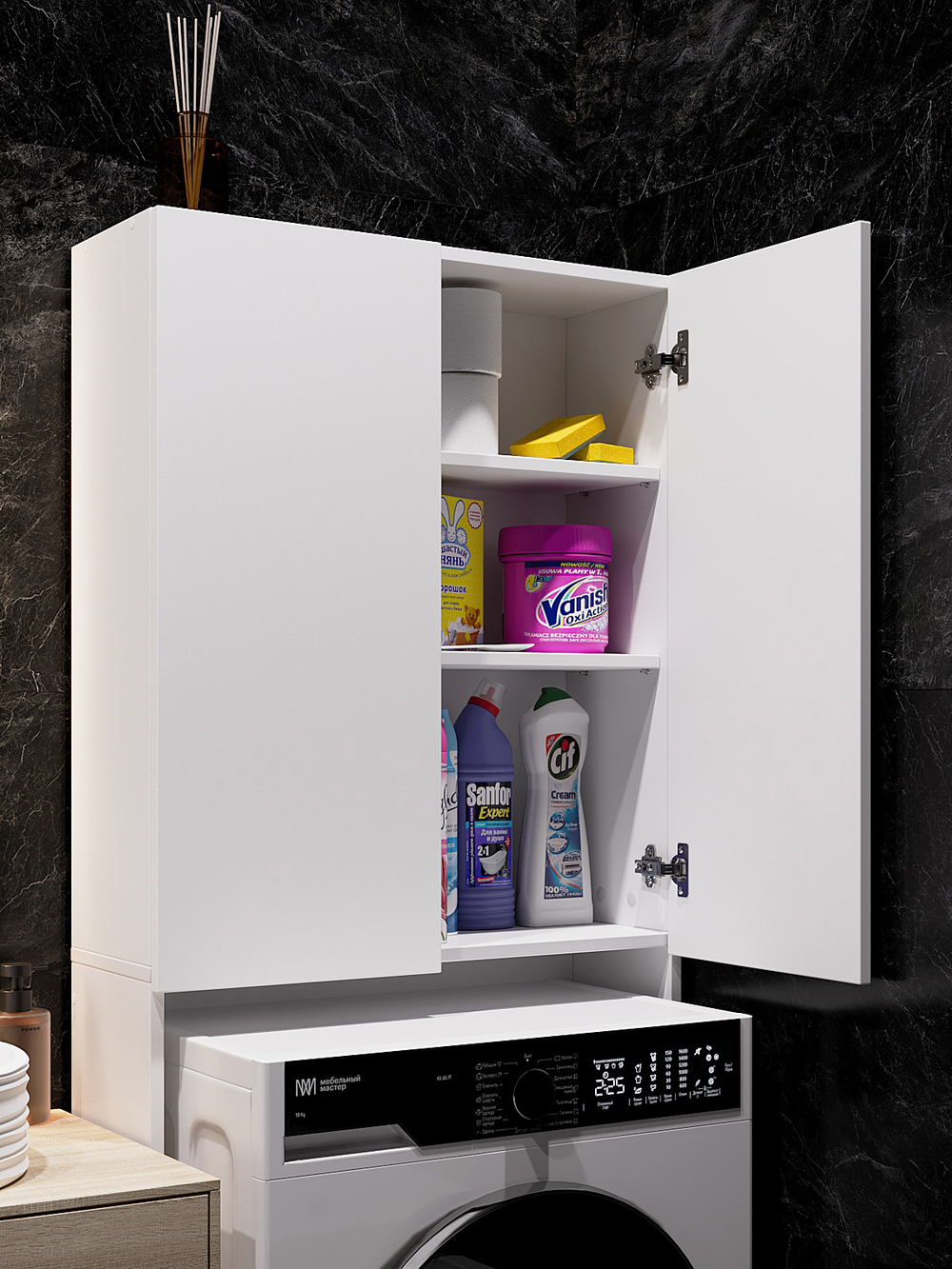 Шкаф-пенал в ванную над стиральной машиной