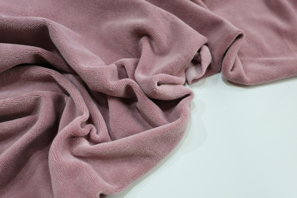 ПУДРОВЫЙ - Велюр хлопковый (КРВ674 Олеся) (к1 дырочки от кромки 40см)