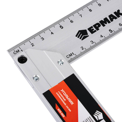 Угольник столярный ЕРМАК алюминиевый литой 250мм