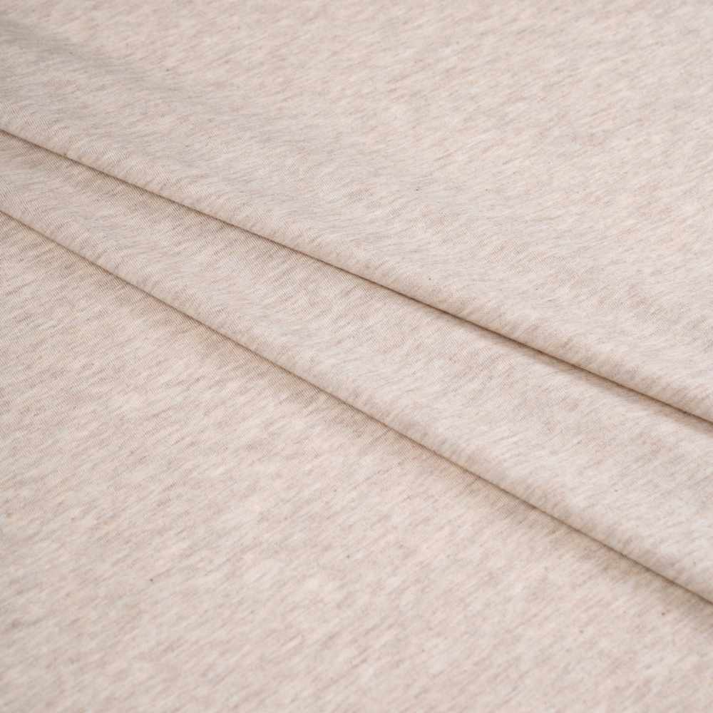 Кулирная гладь, 70% Хлопок, 30% ПЭ, 149 гр/м2, меланж бежевый (10419)