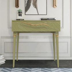 Консоль Арт Колор leaves Классик Голд Зеленая олива