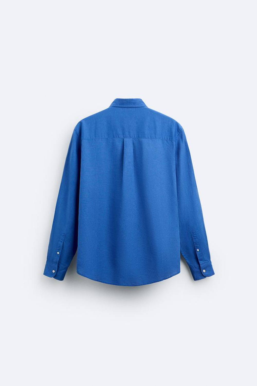 ZARA РУБАШКА ИЗ СМЕСОВОГО ЛЬНА, ЯРКО-СИНИЙ