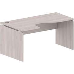 Континент-Про Стол криволинейный СК160L , Ясень Шимо светлый 1600х900х750
