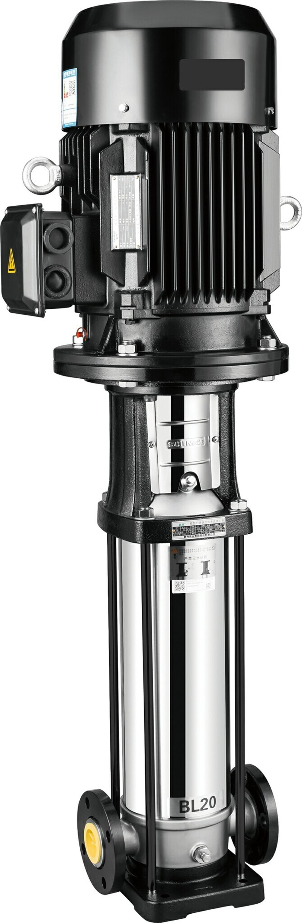 BL Вертикальный многоступенчатый центробежный насос из нержавеющей стали с чугунными вставками, DN32 (до +68°С) для воды