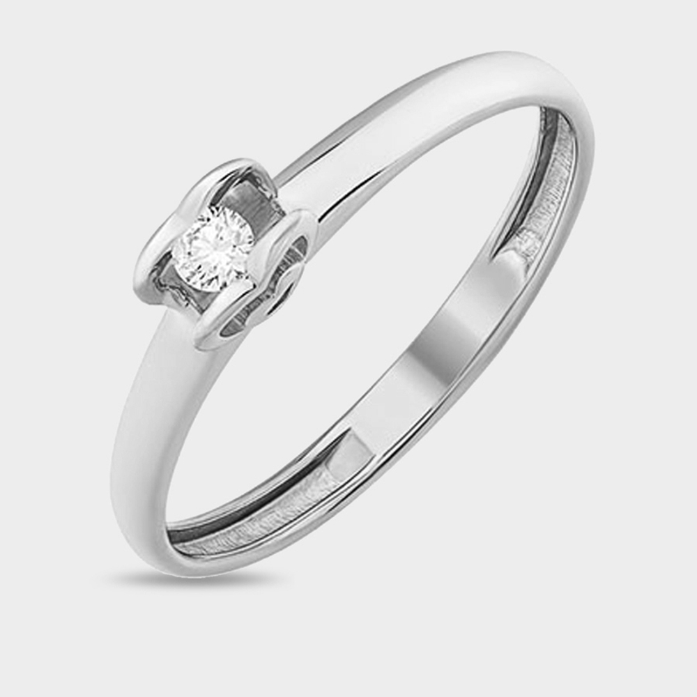 Помолвочное кольцо из белого золота 585 пробы с бриллиантом (арт. К33111025)