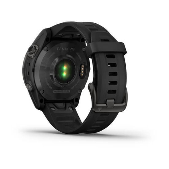 Умные часы Garmin Fenix 7S Sapphire Solar титановый угольно-серый DLC с силиконовым ремешком