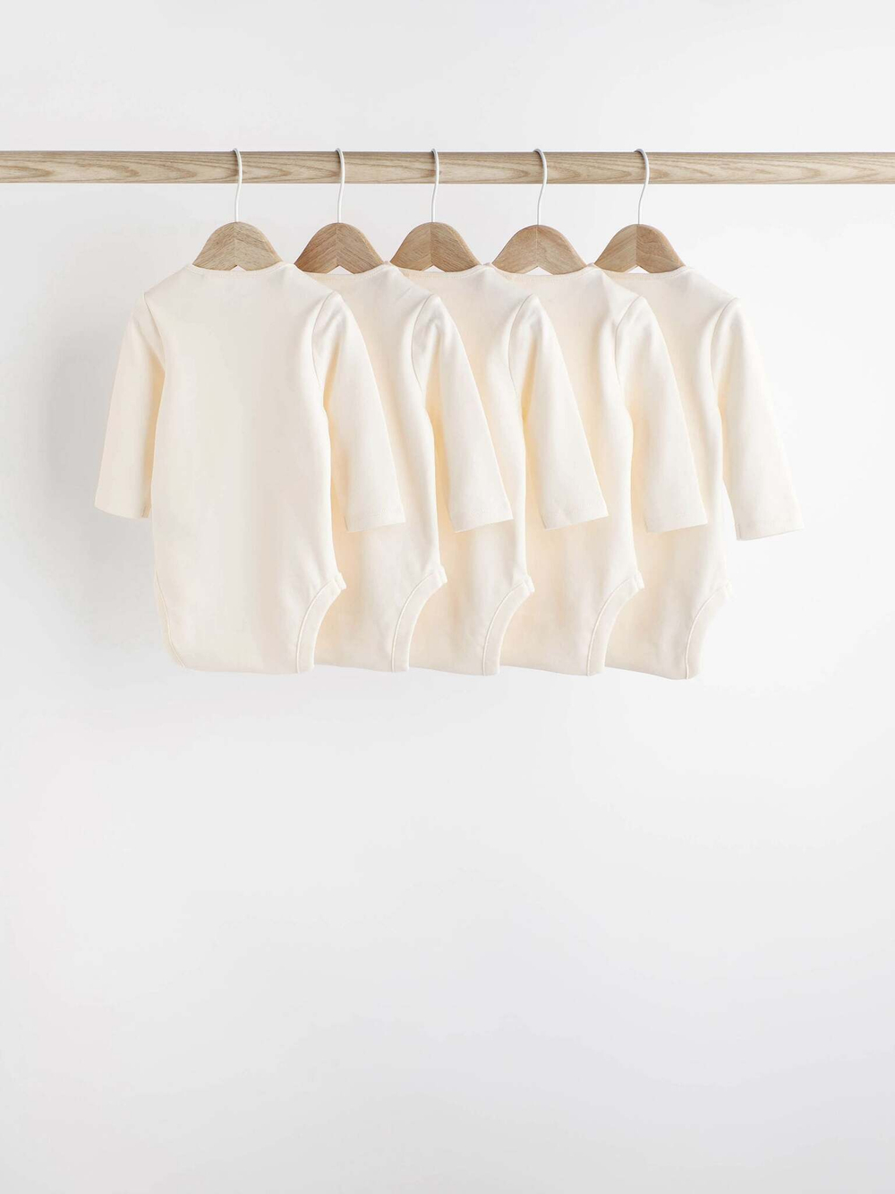 Боди с длинным рукавом для малышей Next 642-730, 5 шт., Кремовый