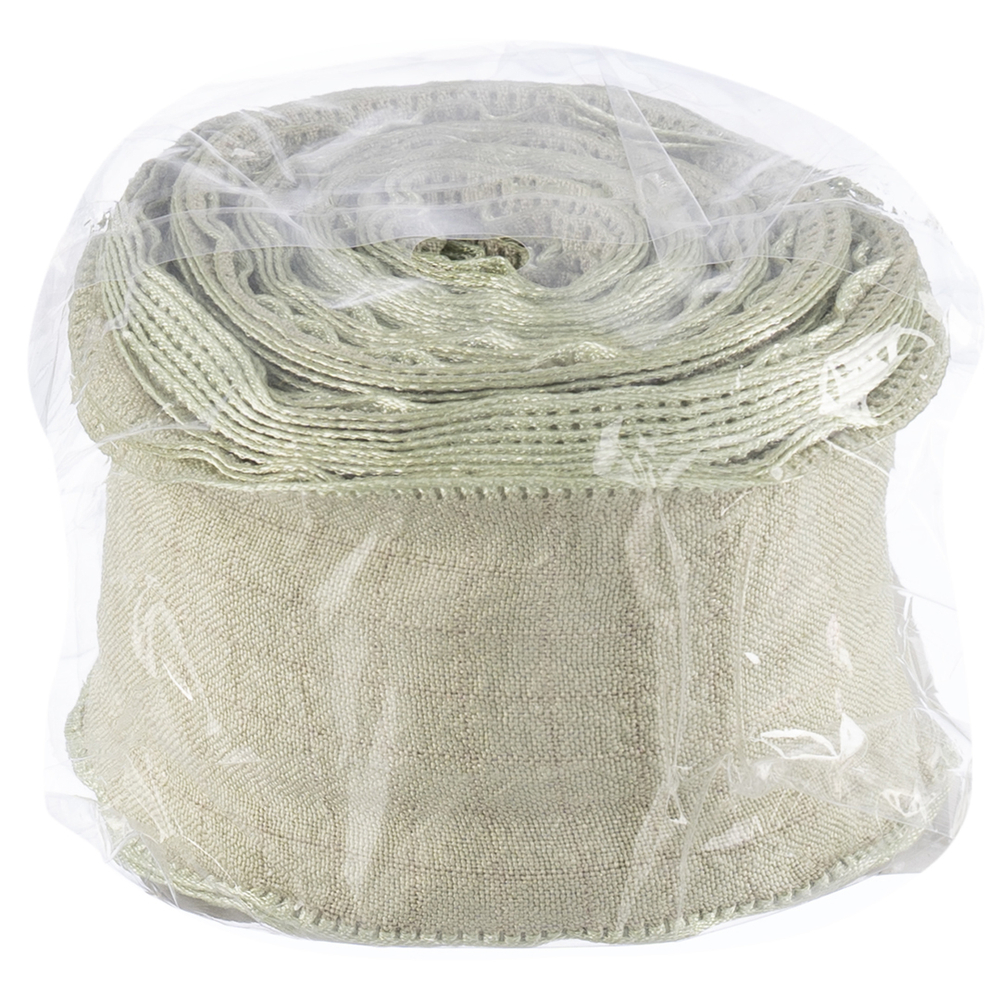 Лента тканевая (4 см*9,14 м) Нежная волна, Авокадо, 1 шт.