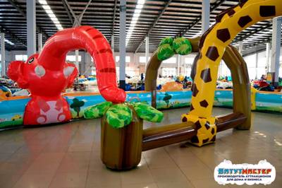 Автодром надувной «Сафари-парк» детский, 12×10×2,5 м