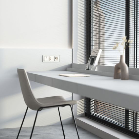 Розетка с заземлением, шторками и USB тип A+C Werkel айвори матовый W1171762 4690389213274