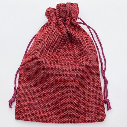 Мешочек холщовый, цвет бордовый, размер 10*14 см, цена за 1 шт