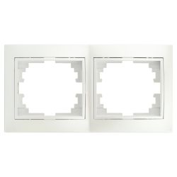 Рамка для розеток и выключателей Intro Plano 1-502-06 на 2 поста горизонтальная, СУ, перламутр | Intro Plano