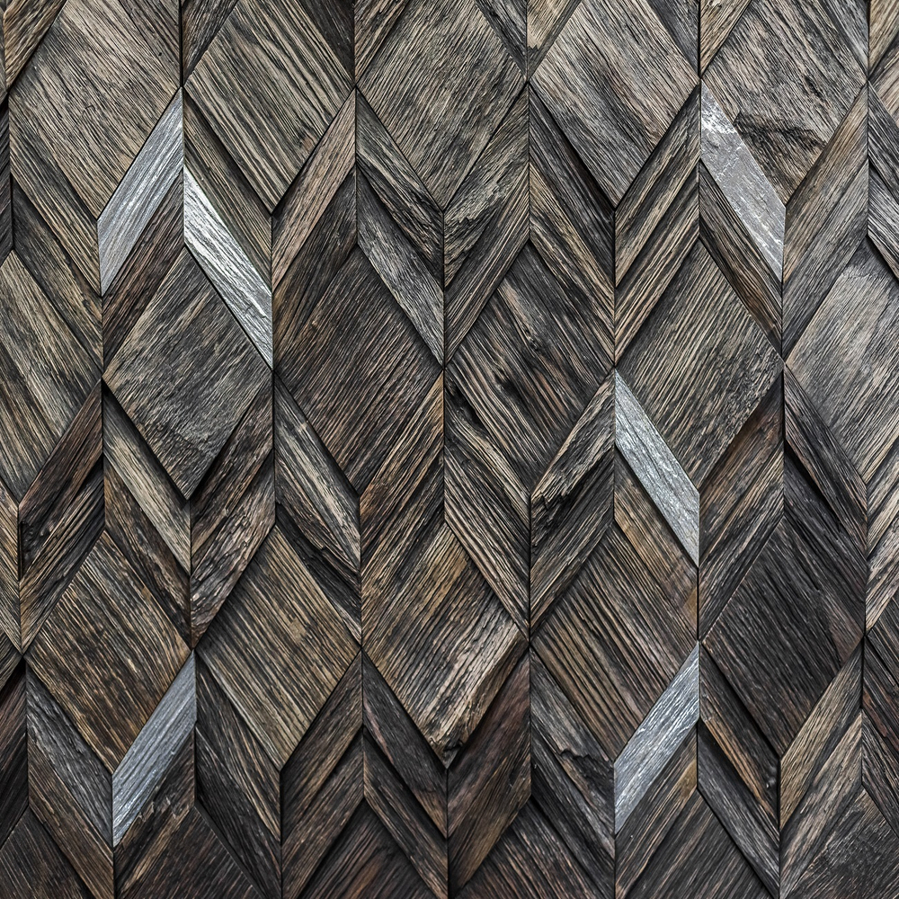Деревянная мозаика для стен Wood Mosaic Вира эбен
