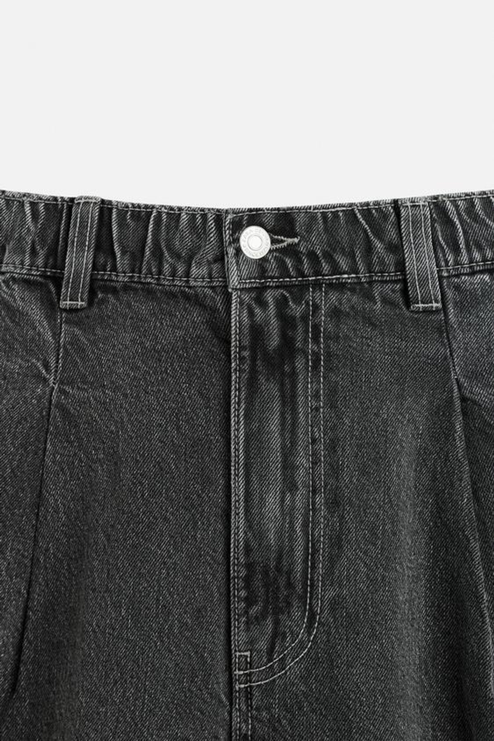 ZARA ДЖИНСОВЫЕ БРЮКИ ЧИНОС ШИРОКОГО КРОЯ СО СКЛАДКАМИ, СЕРЫЙ