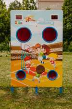 Уличный спортивный соревновательный модуль Баскетбол цветной