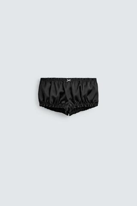 ZARA HARRY LAMBERT X DISNEY АТЛАСНЫЕ ШОРТЫ, ЧЕРНЫЙ