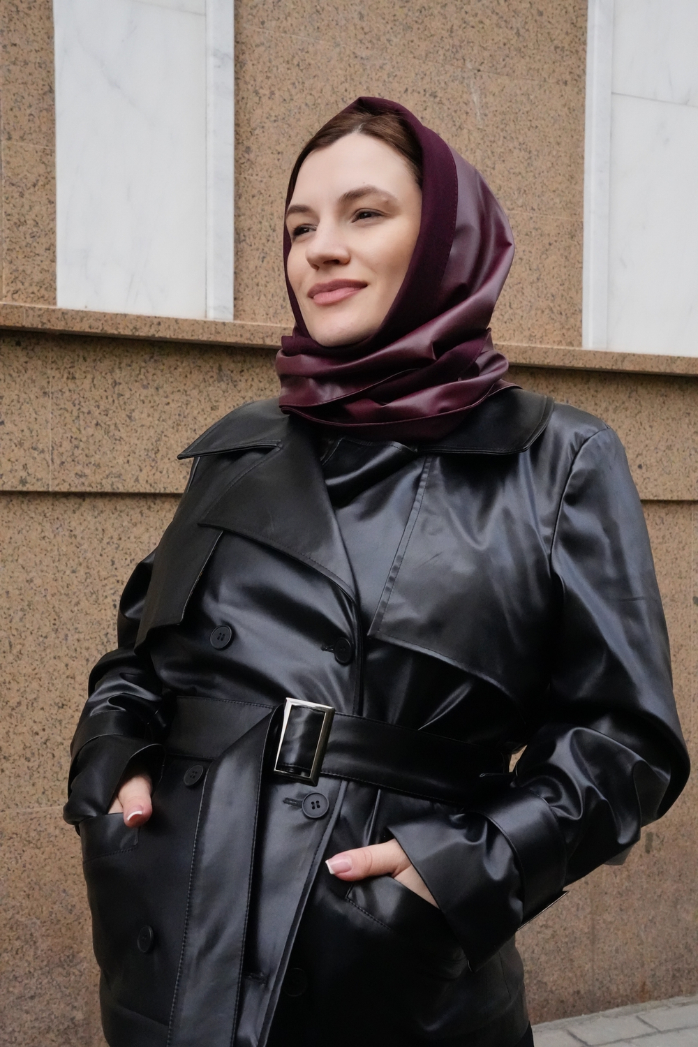 Косынка двухсторонняя вишня