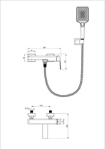 Смеситель для ванны с душем WONZON & WOGHAND DIAMOND, Хром (WW-88639011-CR)