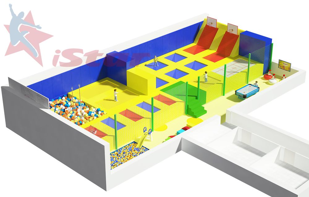 Спортивный детский аттракцион с батутами - купите проект развлекательного парка по цене производителя "ЗВЕЗДА"