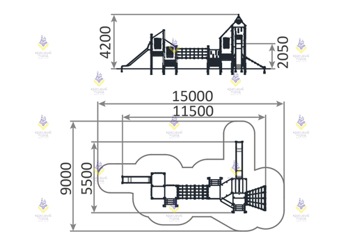 Игровой комплекс «Небесное дерево» мини с переходом