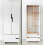 Шкаф 2-х дверный Квадро дуб сонома/белый