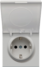 Накладка для розетки Schuko с крышкой, 16A 250 В~, матовый серый, серия R98