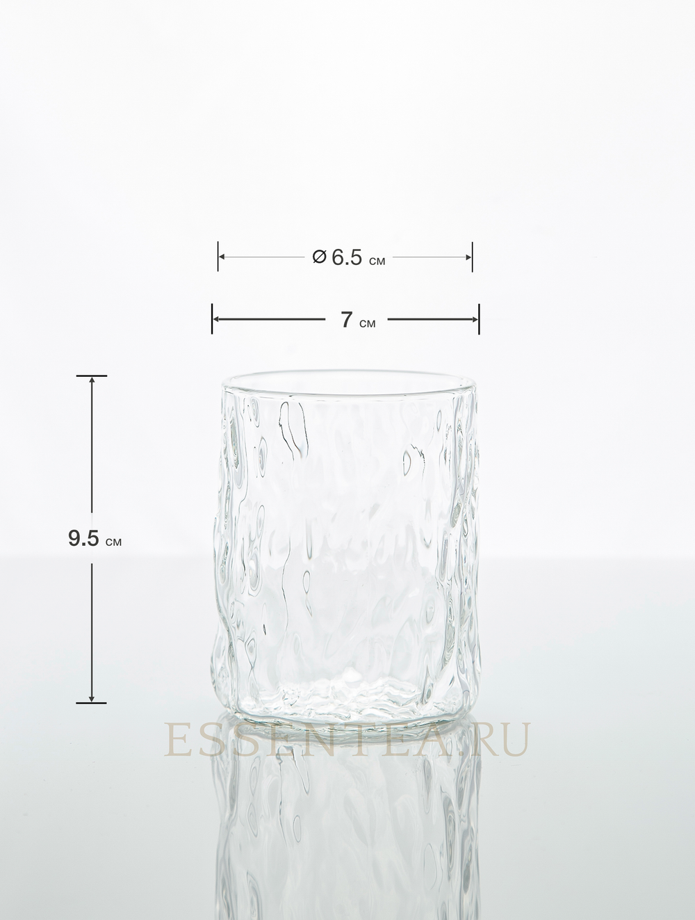 Чашка стеклянная "Нуо" с рифленым рисунком 250 мл