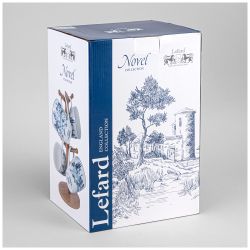 НАБОР КРУЖЕК LEFARD "NOVEL" НА ДЕРЕВ. ПОДСТАВКЕ 4 ШТ. 380 МЛ (КОР=6НАБ.)