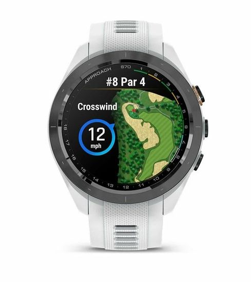 Garmin Approach S70 42 mm Black Ceramic Bezel with White Silicone Band 010 02746 10