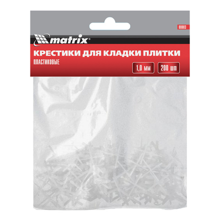 Крестики для кладки плитки 1мм, Matrix, 200шт